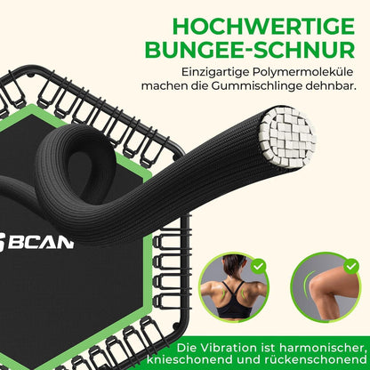 Fitness Trampolin Indoor Ø 122 cm mit T-Griff & Gummiseilen