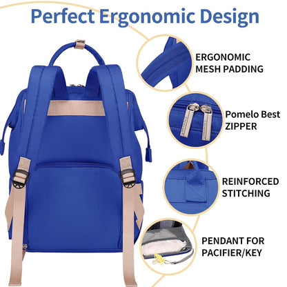 Pomelo Baby Wickelrucksack mit Wickelunterlage und isolierten Taschen