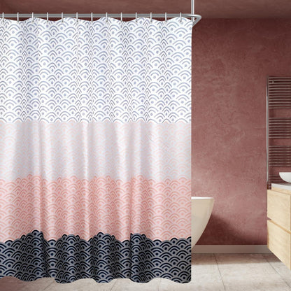 Duschvorhang Blume 220x200cm textil Antischimmel wasserdicht - 12 Ösen