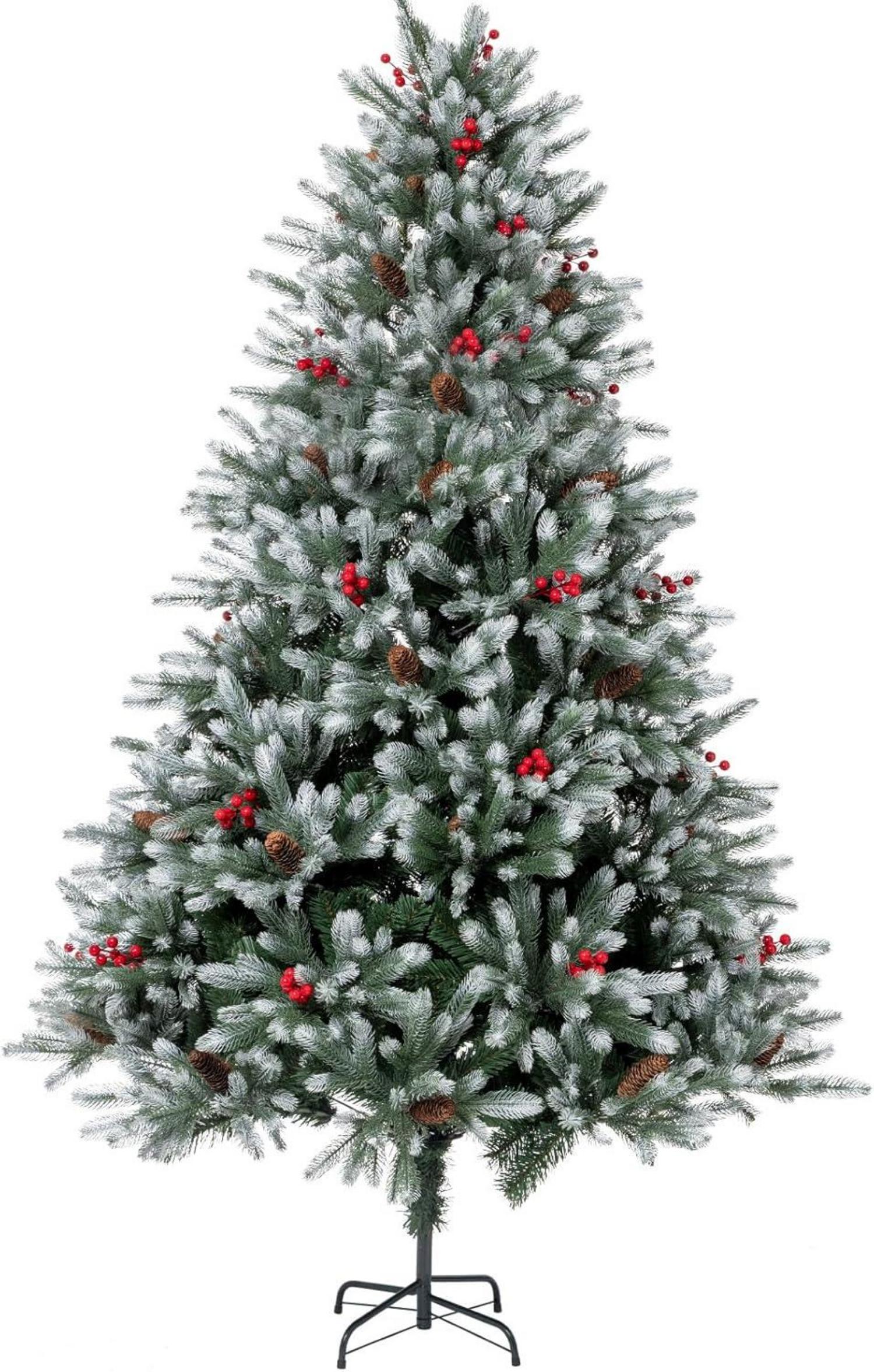 Künstlicher Weihnachtsbaum 150cm PE/PVC Tannenzapfen Beeren