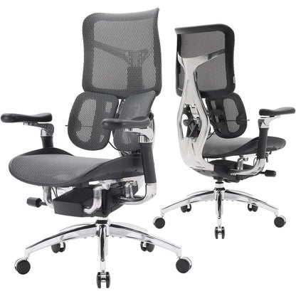 Ergonomischer Bürostuhl mit 6D-Armlehnen und Lendenwirbelstütze