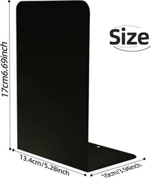 Schwarze Metall Buchstützen Vintage L-Form Bookends 2 Paare