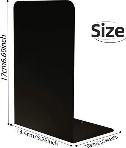 Schwarze Metall Buchstützen Vintage L-Form Bookends 2 Paare