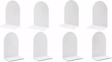 8er Set Metall Buchstützen Weiß - Schwere, Rutschfeste Bookends