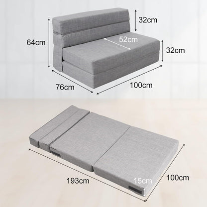Schlafsessel mit Memory Schaum & Kissen – Gästesofa 100x190cm