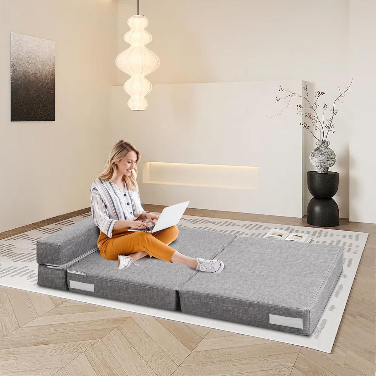 Schlafsessel mit Memory Schaum & Kissen – Gästesofa 100x190cm