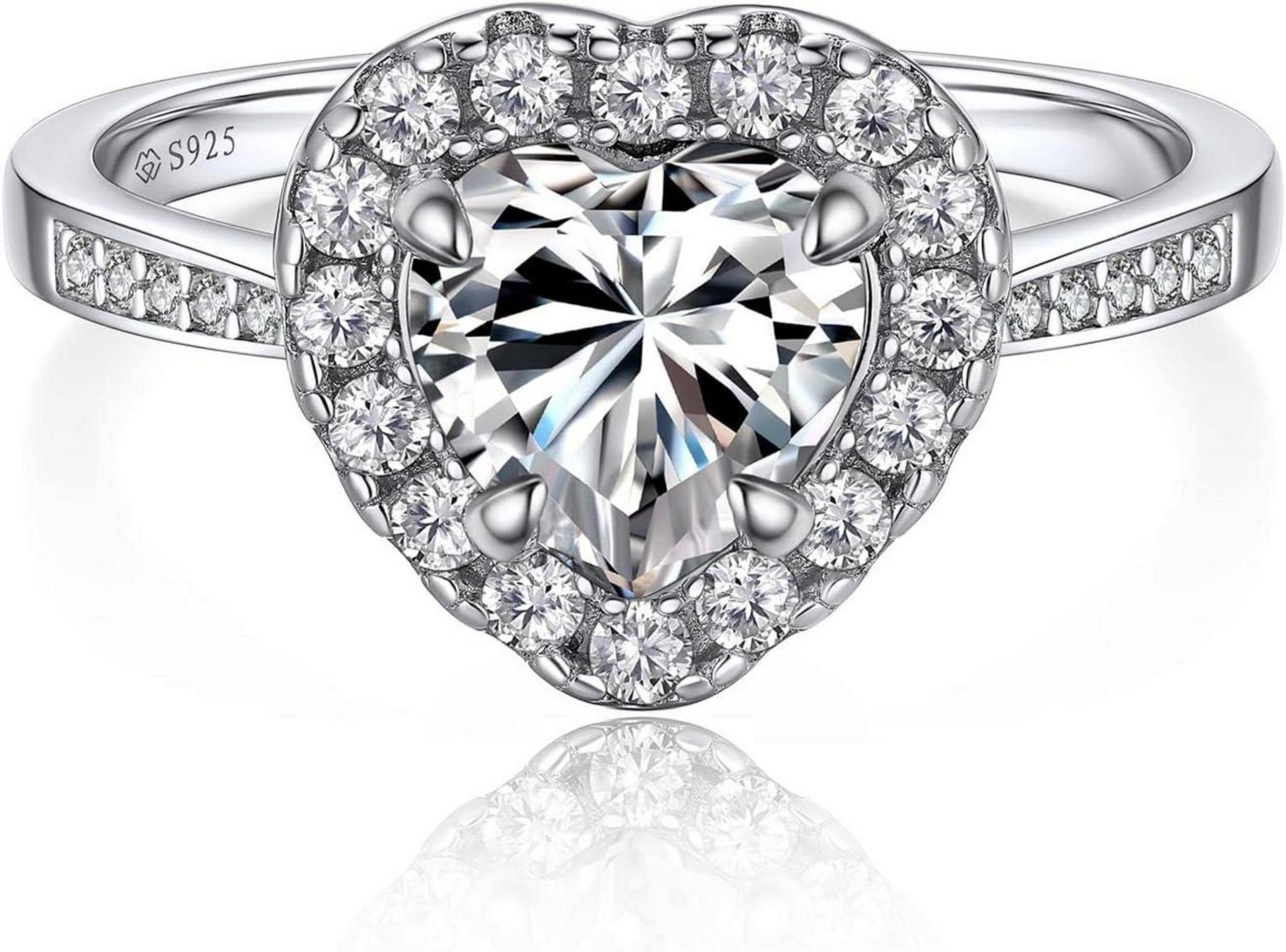 Moissanit Verlobungsring Silber 1 Karat Damen personalisiertes