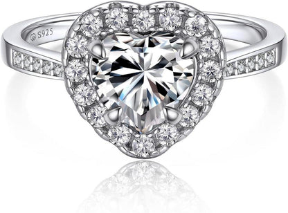 Moissanit Verlobungsring Silber 1 Karat Damen personalisiertes