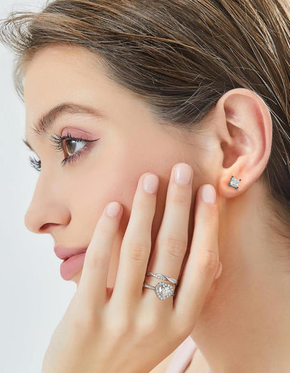 Verlobungsring Damen Silber 1 Karat Moissanit