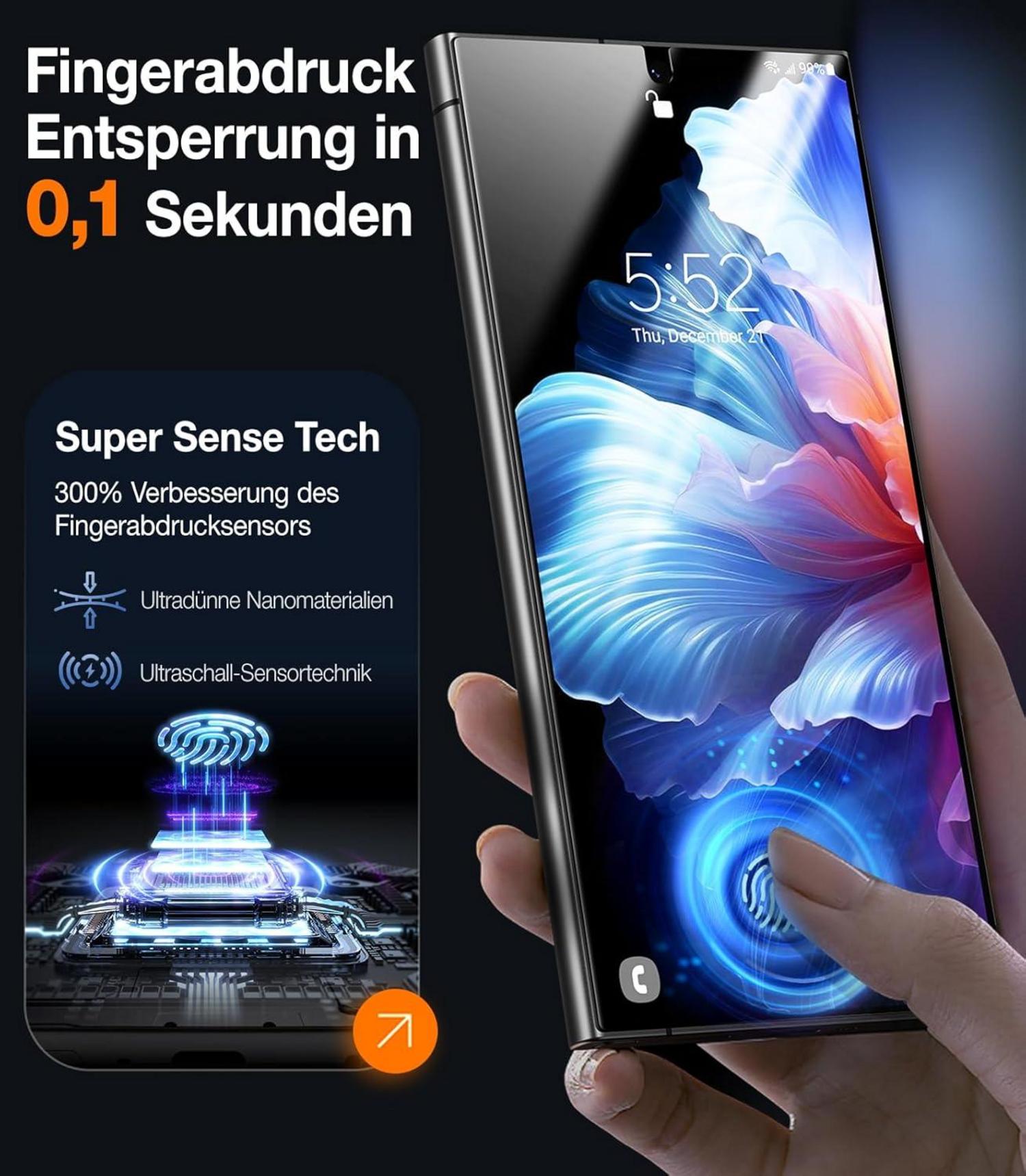 TORRAS Samsung Galaxy S24 Panzerglas 9H+ Schutzfolie 2 Stück