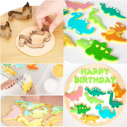 4-teiliges Dinosaurier Ausstechformen Set für Kinder, Plätzchen Backform