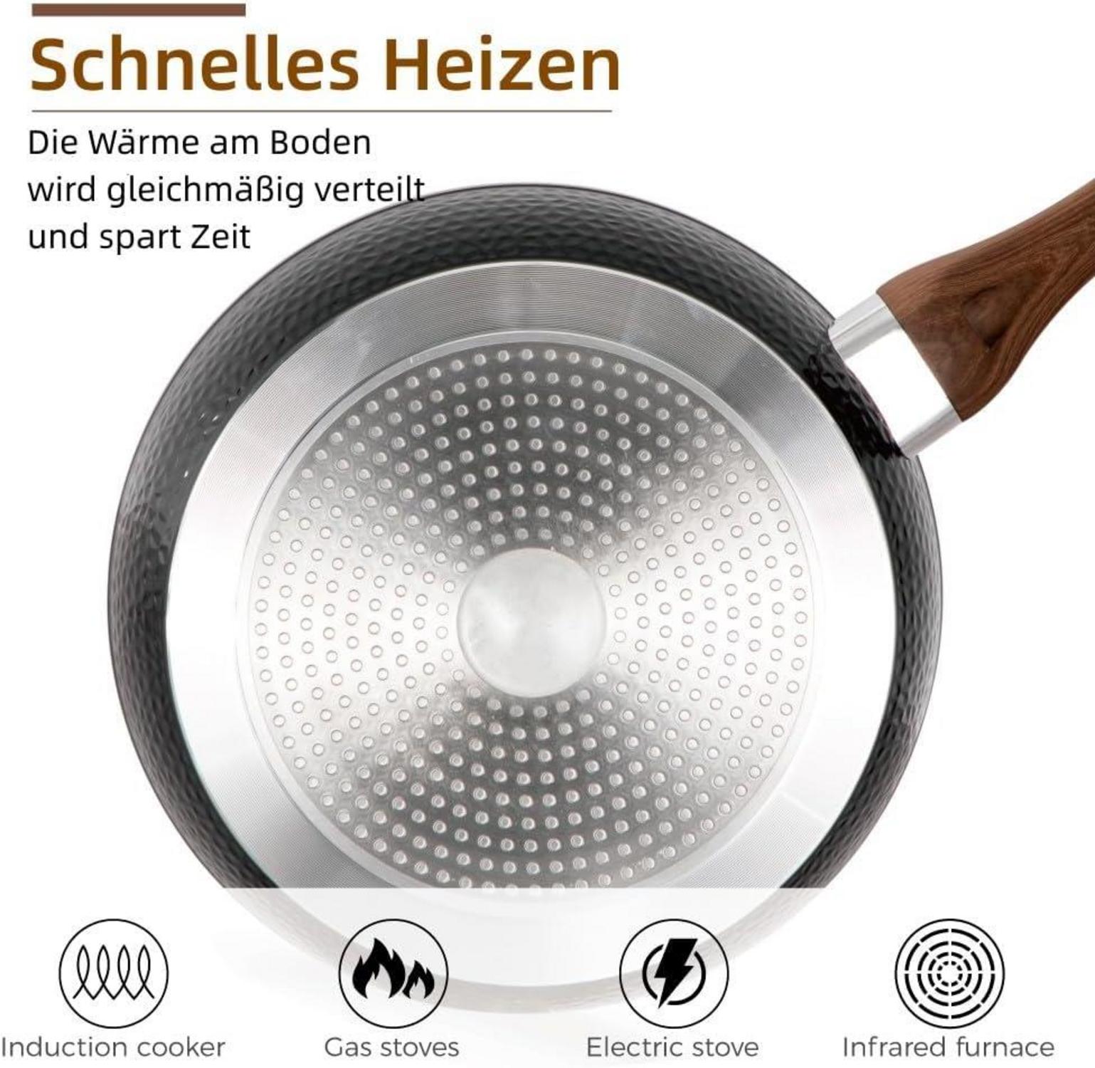 12-teiliges Induktions Töpfe Set mit Deckel Antihaft-Kochgeschirr-Set