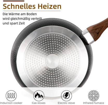 12-teiliges Induktions Töpfe Set mit Deckel Antihaft-Kochgeschirr-Set