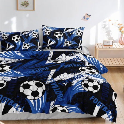 Fußball Bettwäsche-Set 200x200cm mit Kissenbezügen