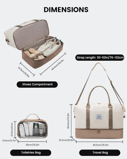Damen Reisetasche mit Schuhfach Weekender Handgepäck