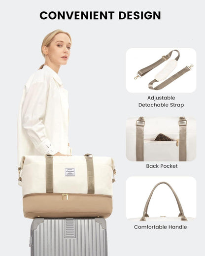 Große Damen Reisetasche Sporttasche Weekender mit Schuhfach