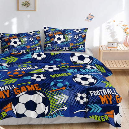 Bettwäsche-Set blauer Cartoon Fußball 200x200 cm