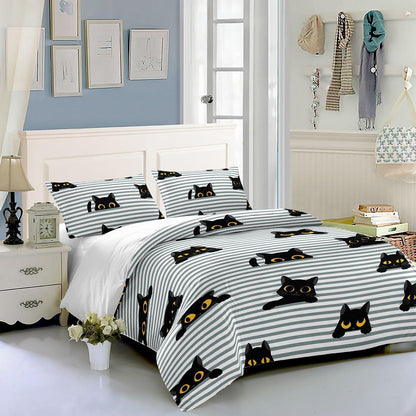 Bettwäsche-Set Gestreifte Katze 200x200 cm