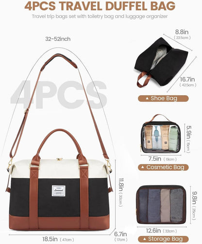 LOVEVOOK Weekender Reisetasche Damen mit Schuhfach 30L