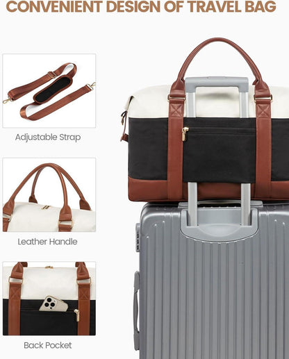 Damen Reisetasche mit Schuhfach 30L Handgepäck Weekender wasserdicht