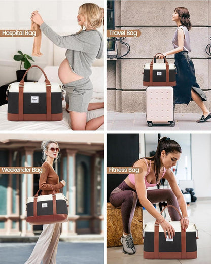 Reisetasche Damen Sporttasche mit Schuhfach Weekender Handgepäck 30L