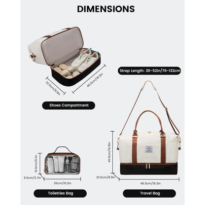 Damen Reisetasche Sporttasche mit Schuhfach - Groß Weekender