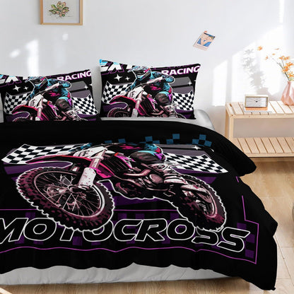 Moto-Cross Bettwäsche-Set 200x200 cm | Kinderzimmer Bettwäsche