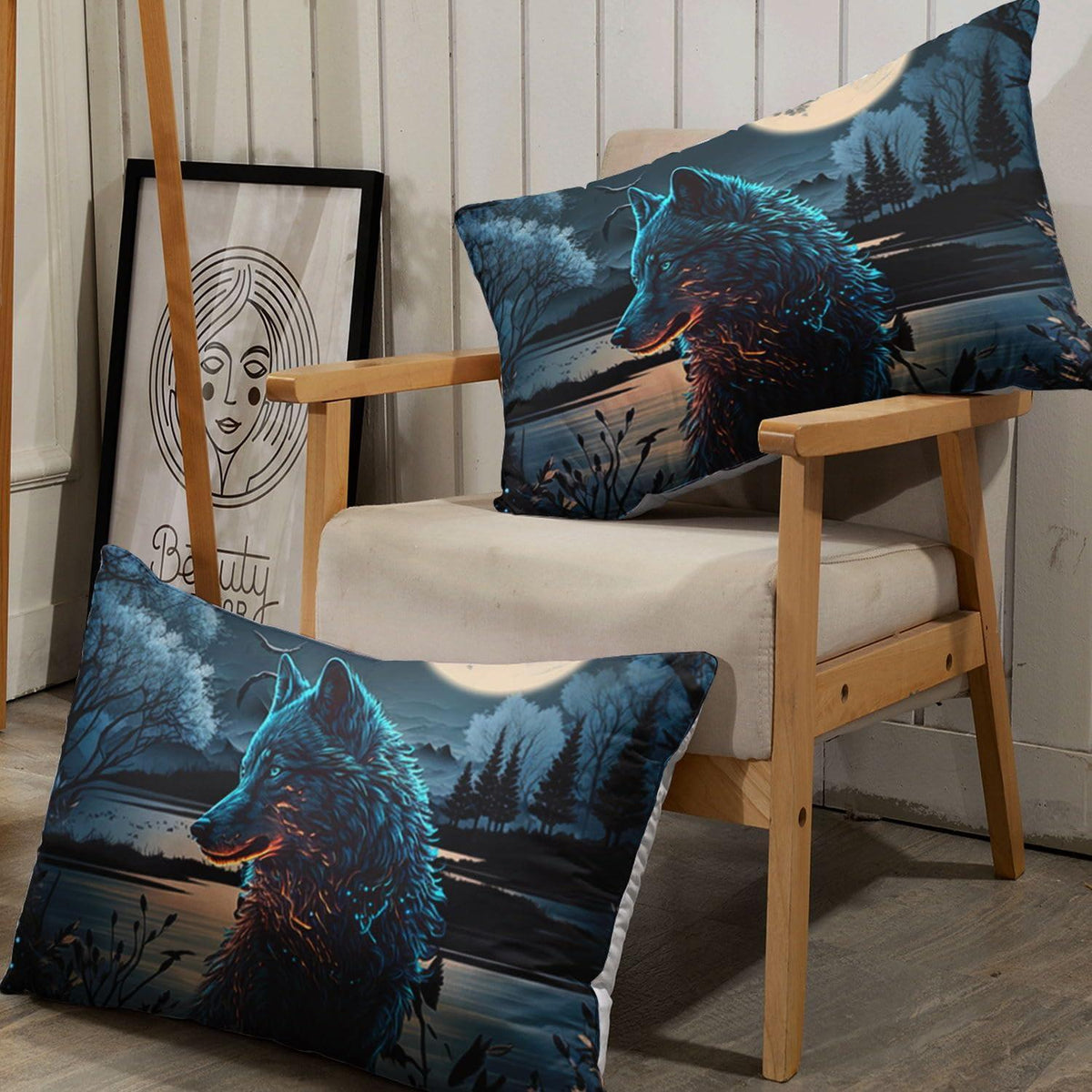 Bettwäsche-Set Wolf 200x200cm - Kinder Bettwäsche mit Kissenbezügen