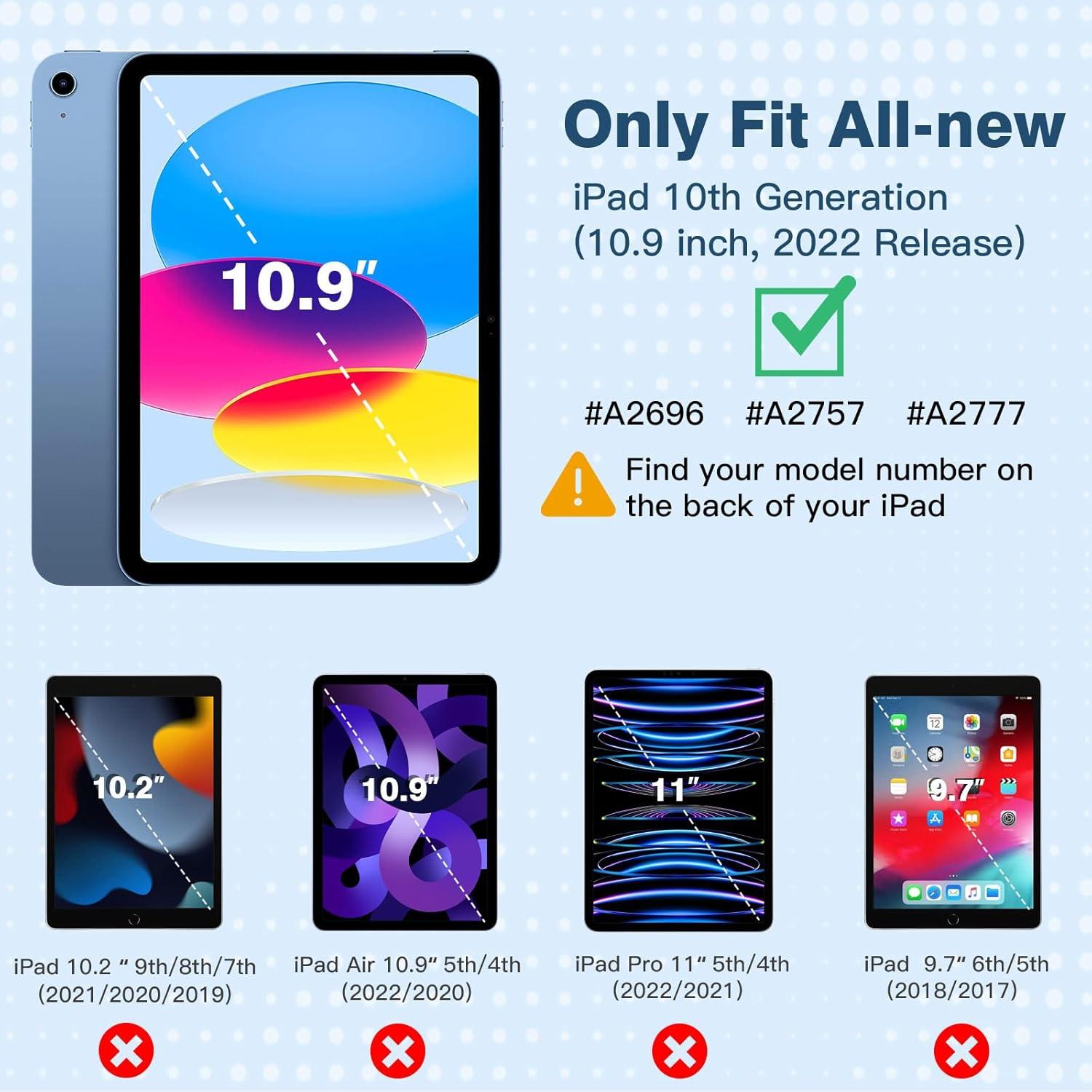 iPad 10.9 Hülle Schlank Smart Case Cover Blaue Welle