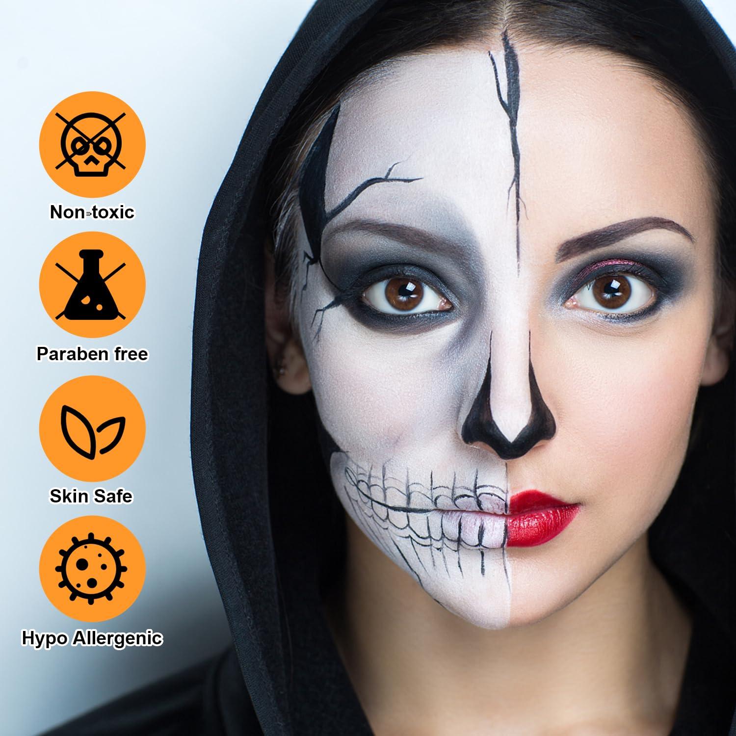 Profi-Schminke Gesichts- und Bodypainting Aqua-Farben 90g, für Halloween, Fasching, Partys