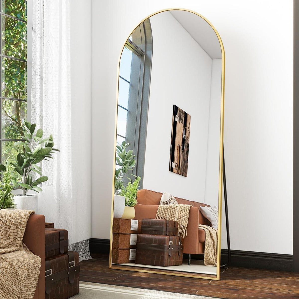 Ganzkörperspiegel Bogen Gold – Stand- & Wandspiegel 165x61cm