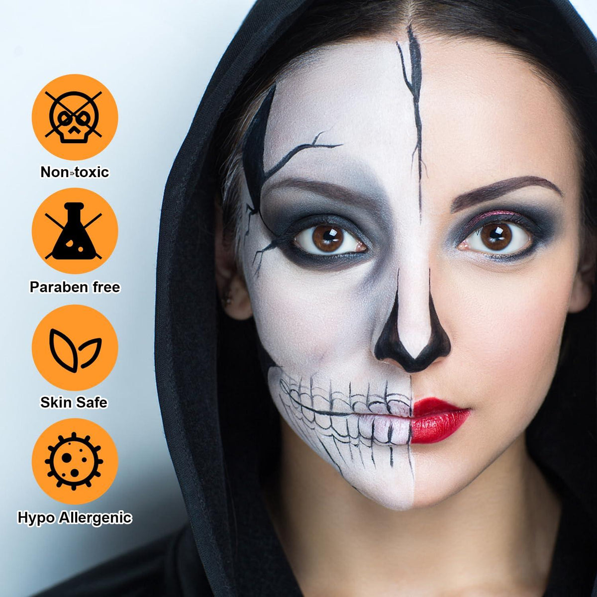 Profi Gesichts- und Körperschminke für Halloween und Fasching