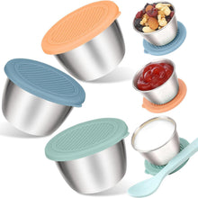 Salatdressing Behälter 6er Set 50ml Edelstahl mit Silikon Deckel