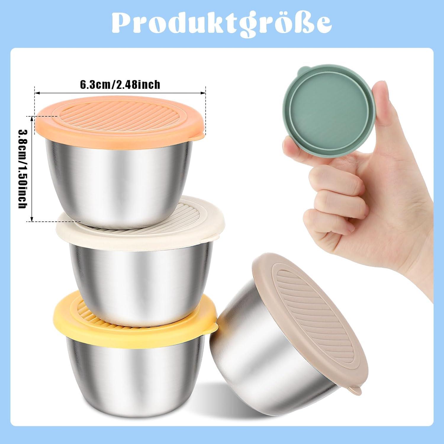 6-teiliges Edelstahl Salatdressing Behälter Set, 50ml