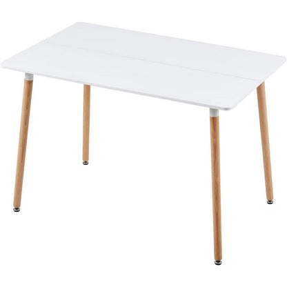 Rechteckiges Esszimmer-Set weiß mit 4 Stühlen