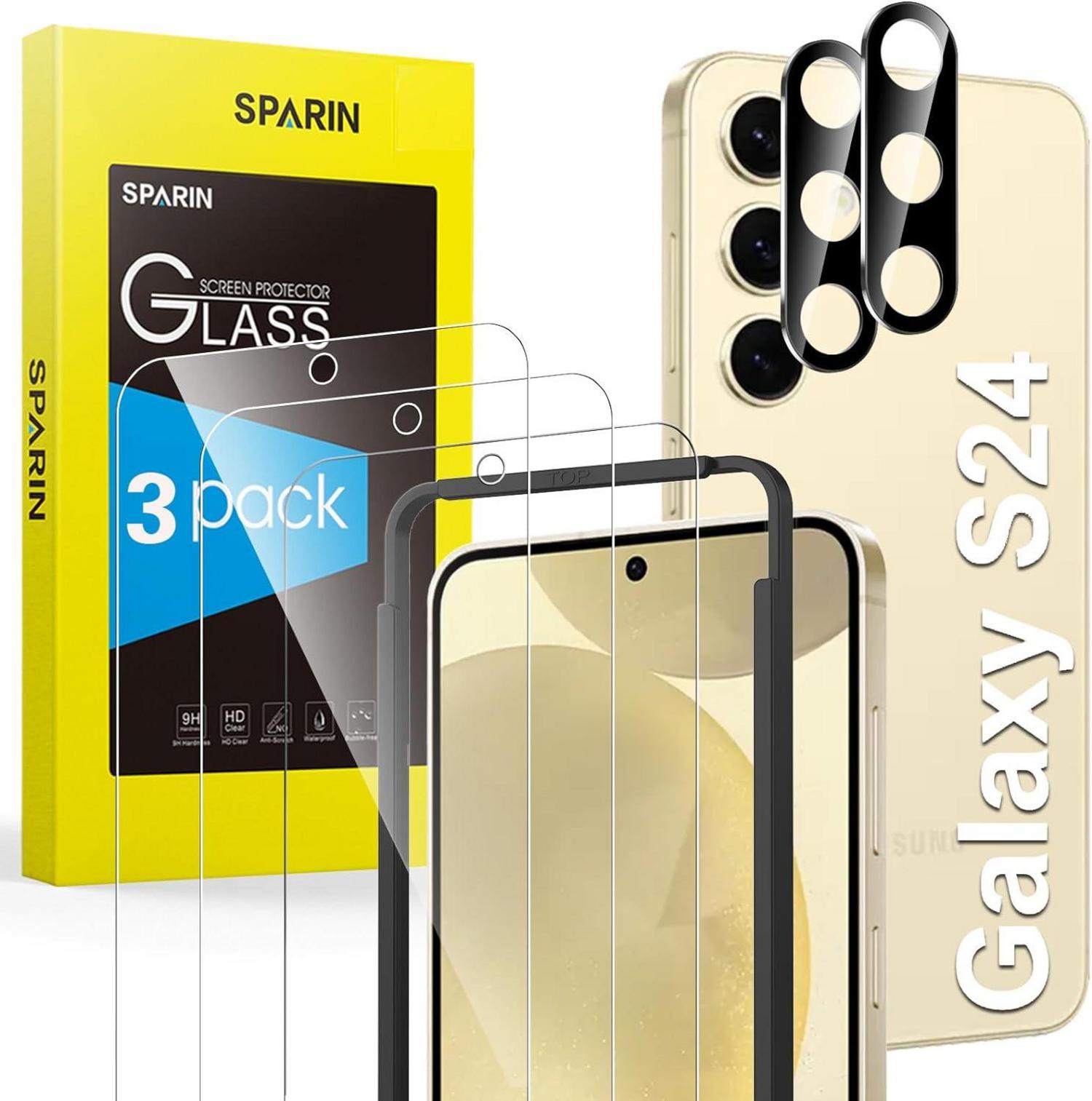 Schutzfolie für Samsung Galaxy S24 Panzer Glas 2x Kameraschutz 9H