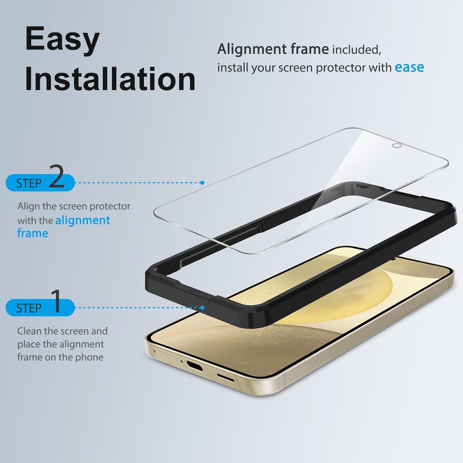 SPARIN Samsung Galaxy S24 Panzerglas Schutzfolie 3+2 Stück 9H Klar Transparent