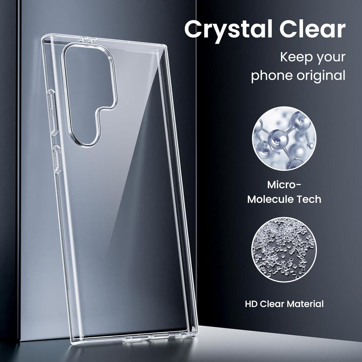 ORNARTO Samsung Galaxy S24 Ultra Hülle transparentes TPU Case