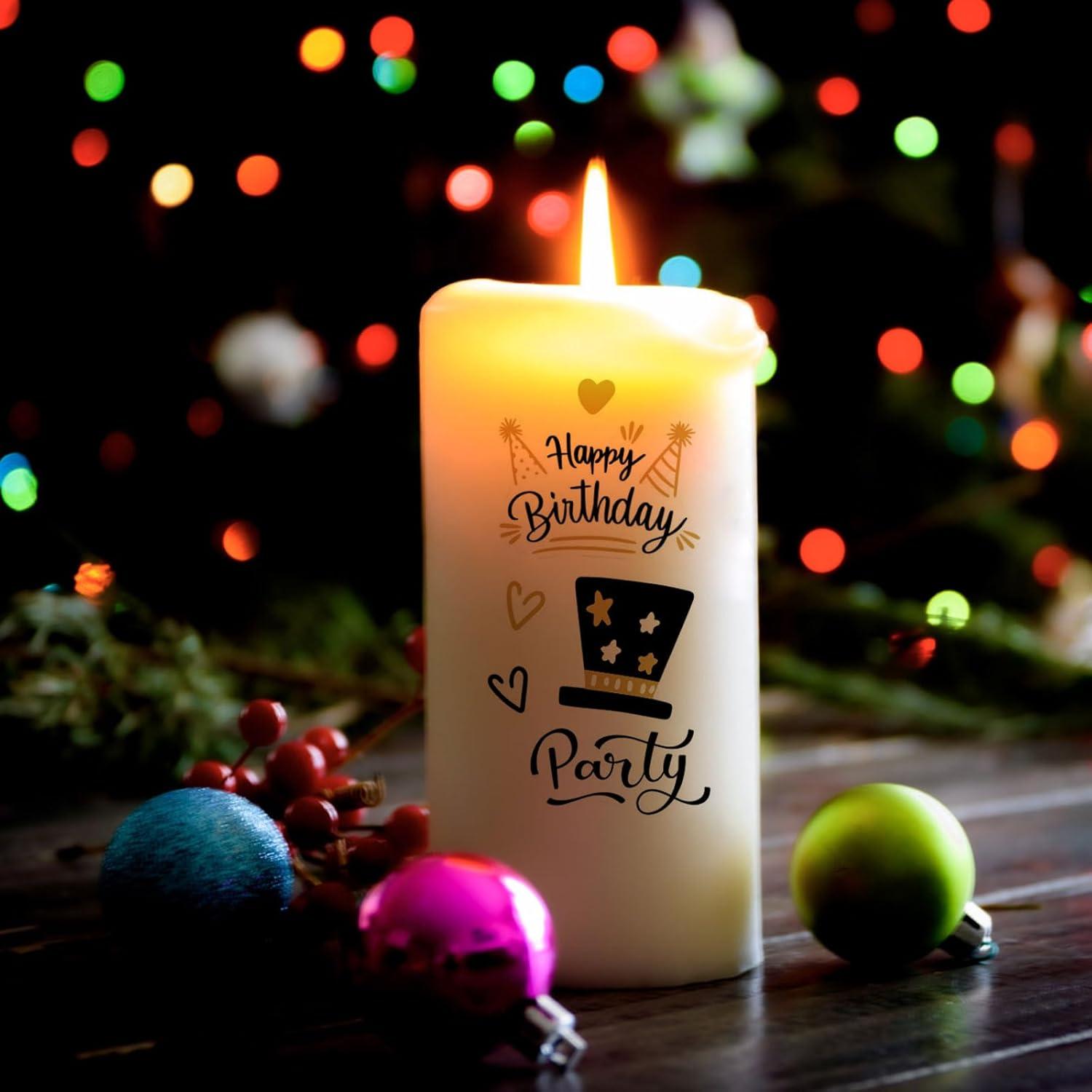Kerzentattoos Geburtstag Happy Birthday DIY Geschenk 4 Stk. A5