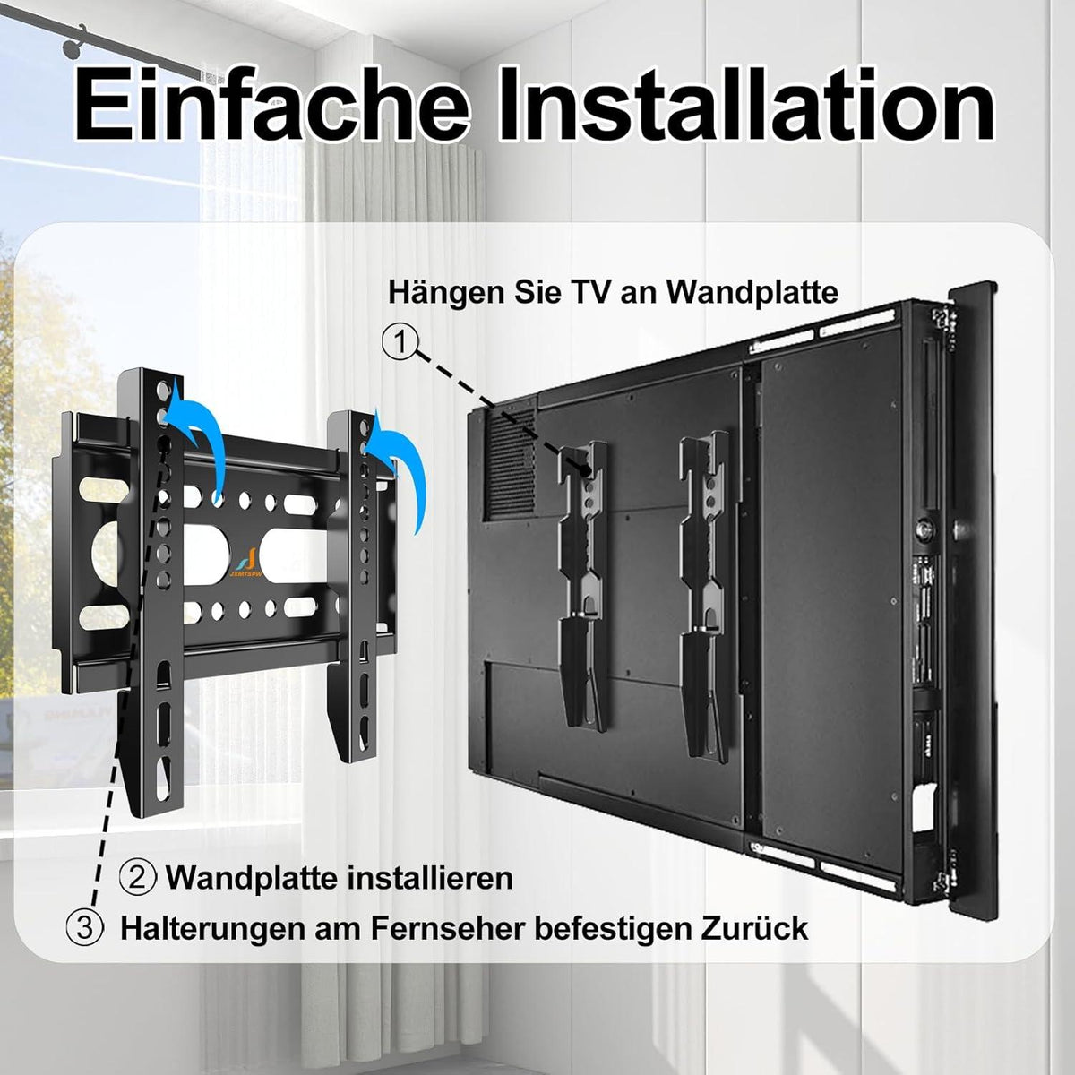 TV Wandhalterung 14-42 Zoll bis 25kg, VESA 200x200, Ultra Dünn, Flachbildschirm Wandhalterung