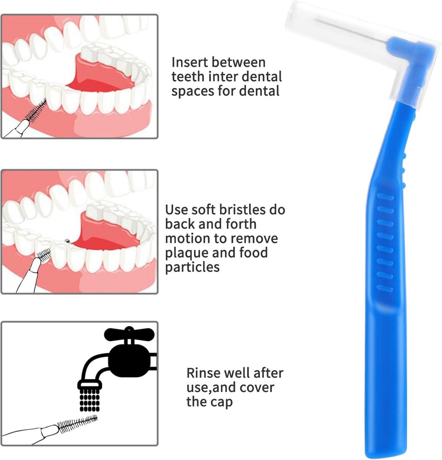 25 Blaue Interdentalbürsten 0,7 mm L-Form