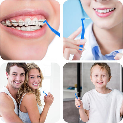 25x Prasacco Interdentalbürsten 0,7mm L-Form Zahnzwischenraum Blau