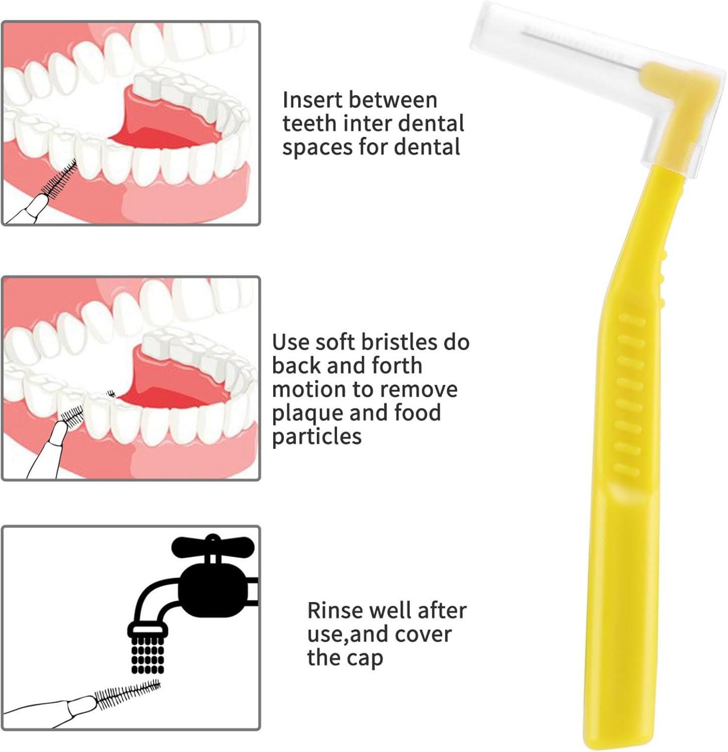 25er Pack Interdentalbürsten 0,6 mm L-Form Zahnreinigung