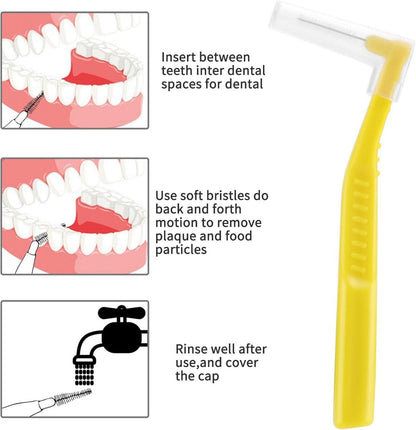 25er Pack Interdentalbürsten 0,6 mm L-Form Zahnreinigung