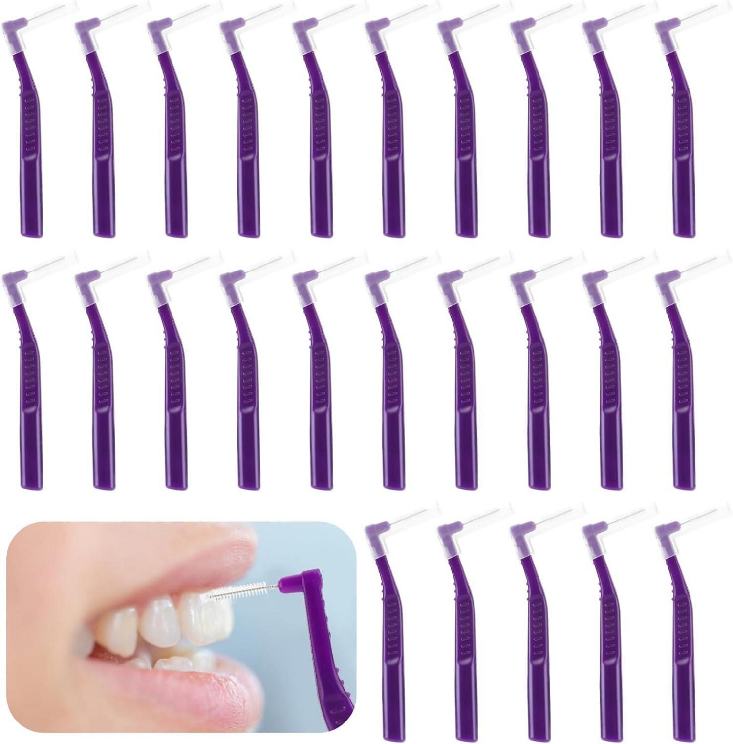 Interdentalbürsten 25 Stück 1 mm L-Form Zahnzwischenbürsten