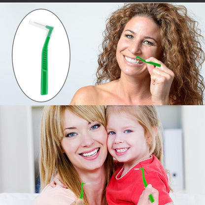 Interdentalbürsten 25 Stück 0,8 mm L-förmige Zahnzwischenraumbürsten