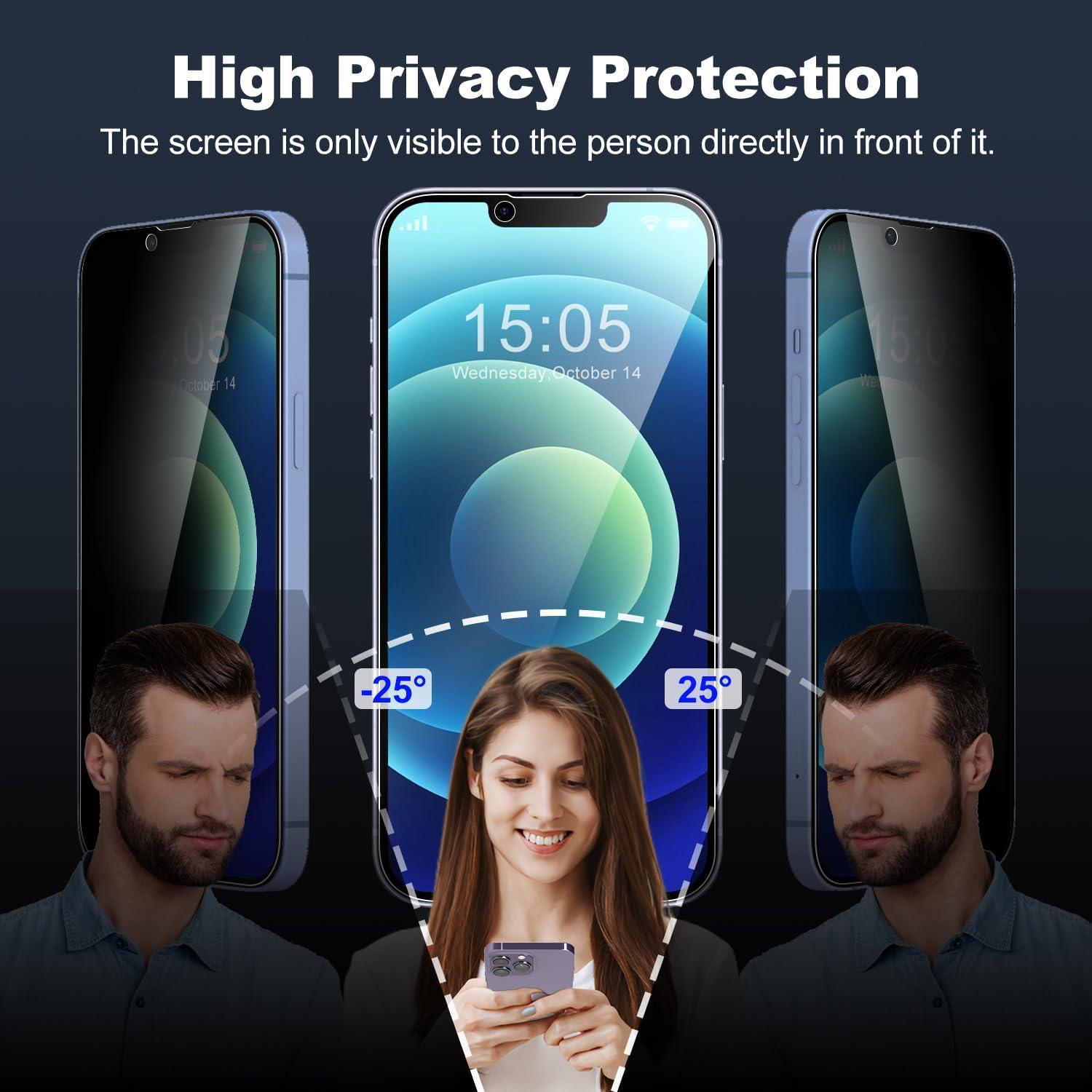 iPhone 12/12 Pro Sichtschutz 6,1 Zoll Panzerglas 2