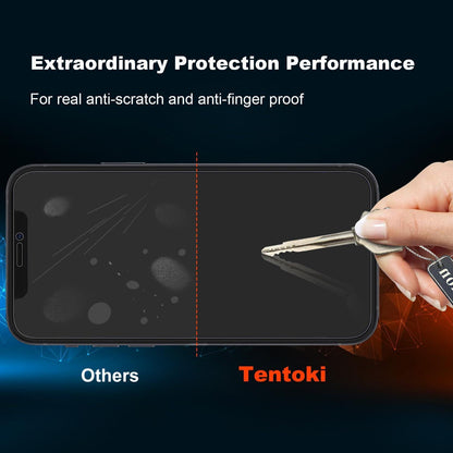 Tentoki Sichtschutz Panzerglas iPhone 12 Pro 6,1 Zoll [2 Stück] Anti-Spy