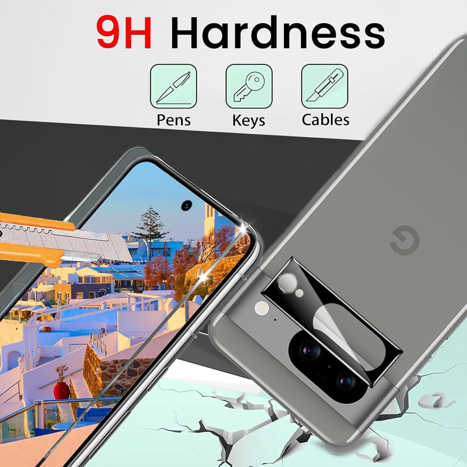 Panzer Schutzglas Kameraschutz Google Pixel 8 Displayschutz