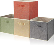 Faltbare Stoff-Aufbewahrungsboxen 4er-Set 33x38x33 cm Griffe